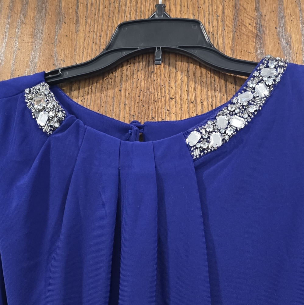 Scarlett Blue Pleated Halter Mini Dress - Picture 2 of 3